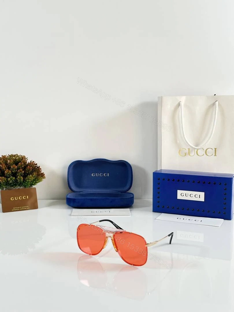 First Copy Gucci GG2098 Sunglasses Gold Red — view 1