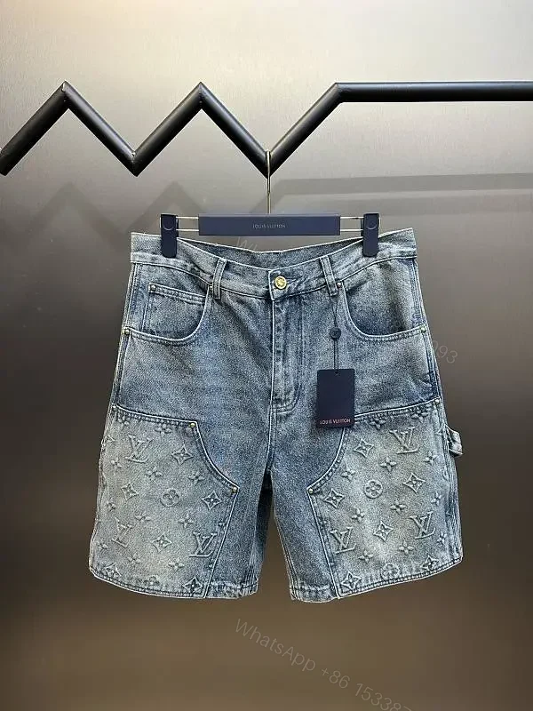Blue Denim Jeans Short - Louis Vuitton Embroidered Style Key Feature — view 1