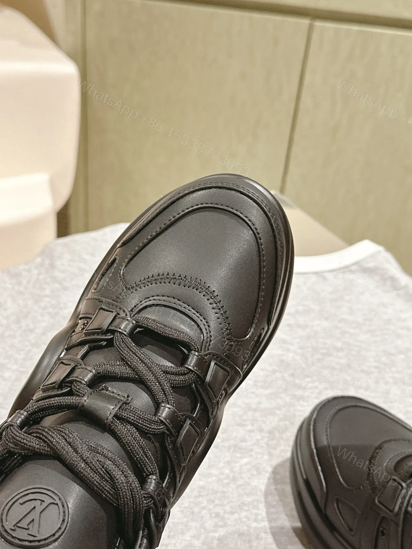 View 7 of LV Women Black Leather Sporty Chunky Sneakers