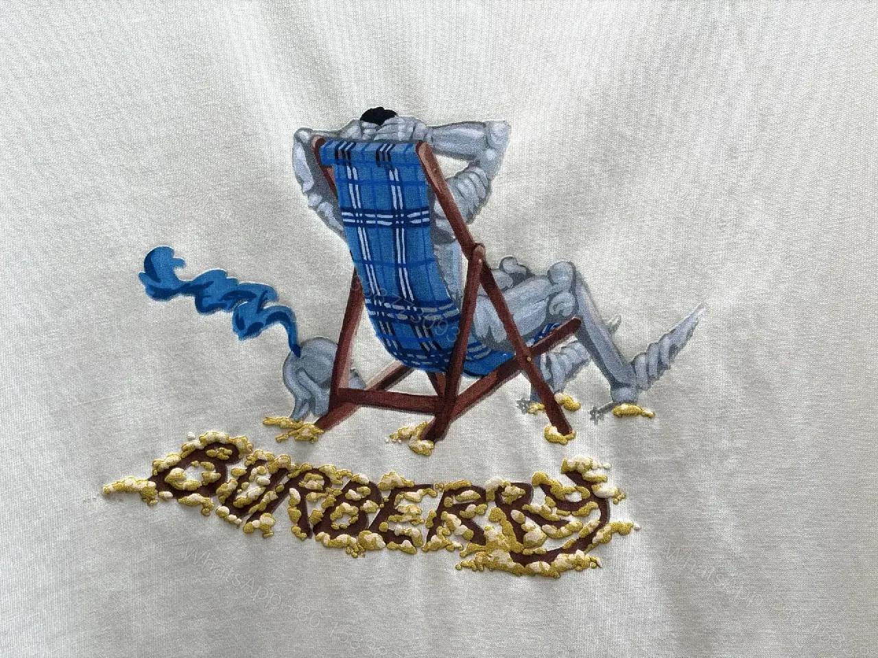 View 8 of Relaxed Tee White Cotton Embroidered Luxury Casual Tee