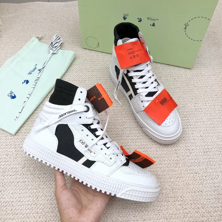 View 5 of Chic-Edge Off-White-Style High-Top Sneakers with Comfort
