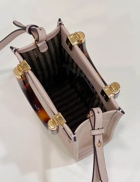 View 9 of Minimalist Luxe Mini Tote: Chequered Tortoiseshell Handle Bag
