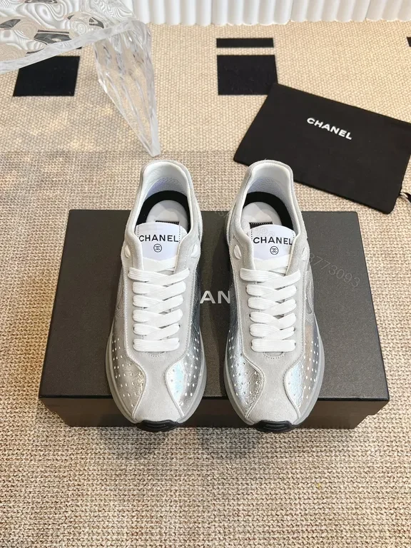 Chanel-Inspired Silver Runner: All-Day Comfort Sneakers — view 1