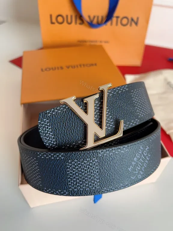 View 5 of Structured LV Monogram Belt: Subtle Luxury Belt