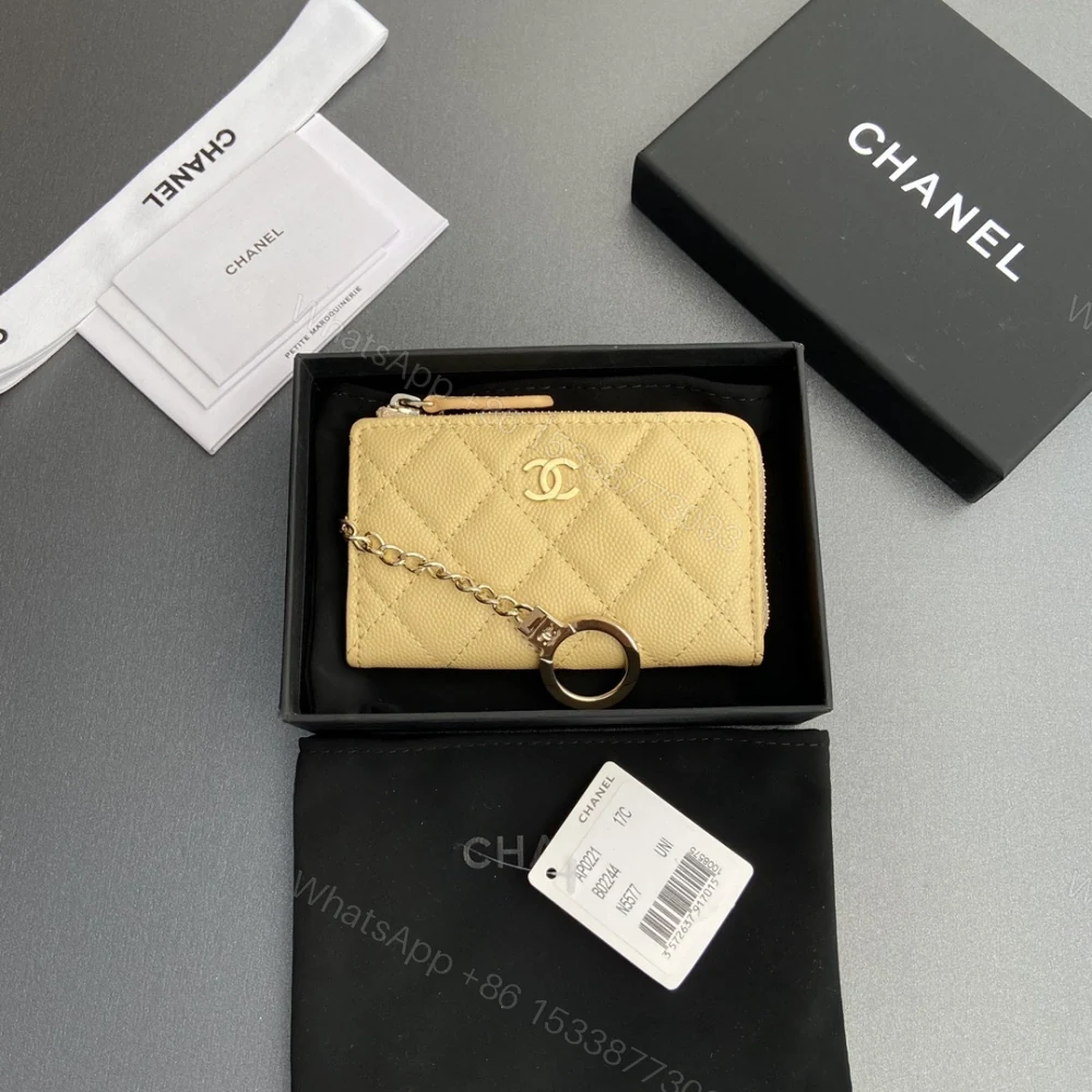 View 3 of 高仿Chanel*AP0223零錢包黃色魚子醬金扣免檢版