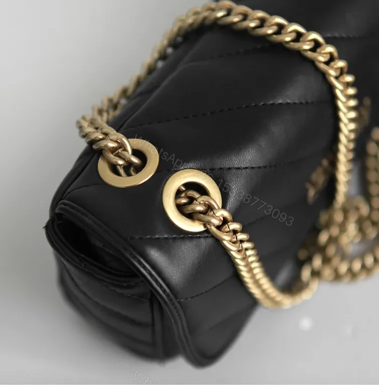 View 8 of Versace Jeans Couture Quilted Flap Bag with Gold Chain Strap