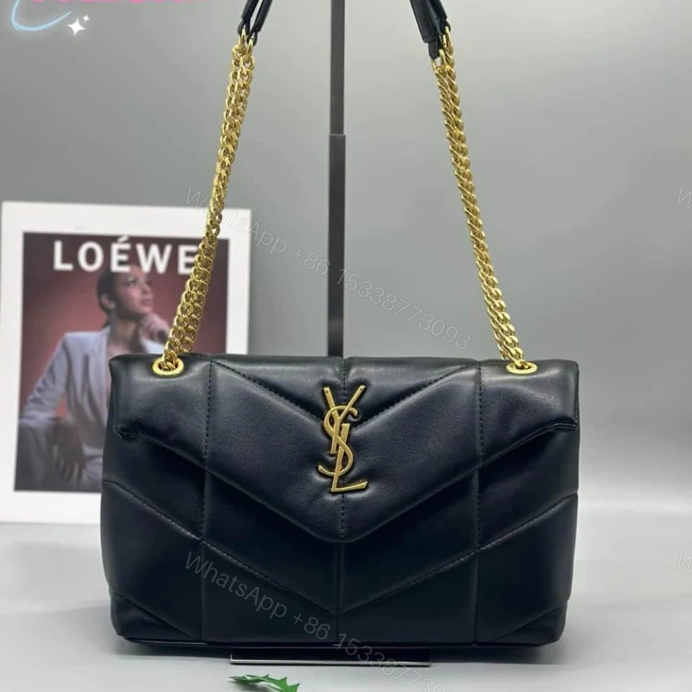 View 2 of Saint Laurent Loulou Puffer Small Shoulder Bag Black 28Cm