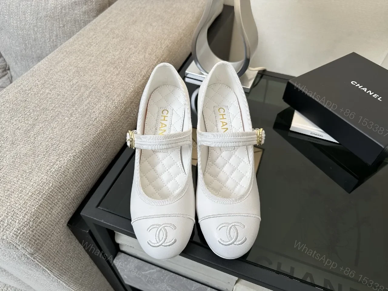 View 7 of White Leather Mary Jane Pumps - Elegant, All-Day Comfort