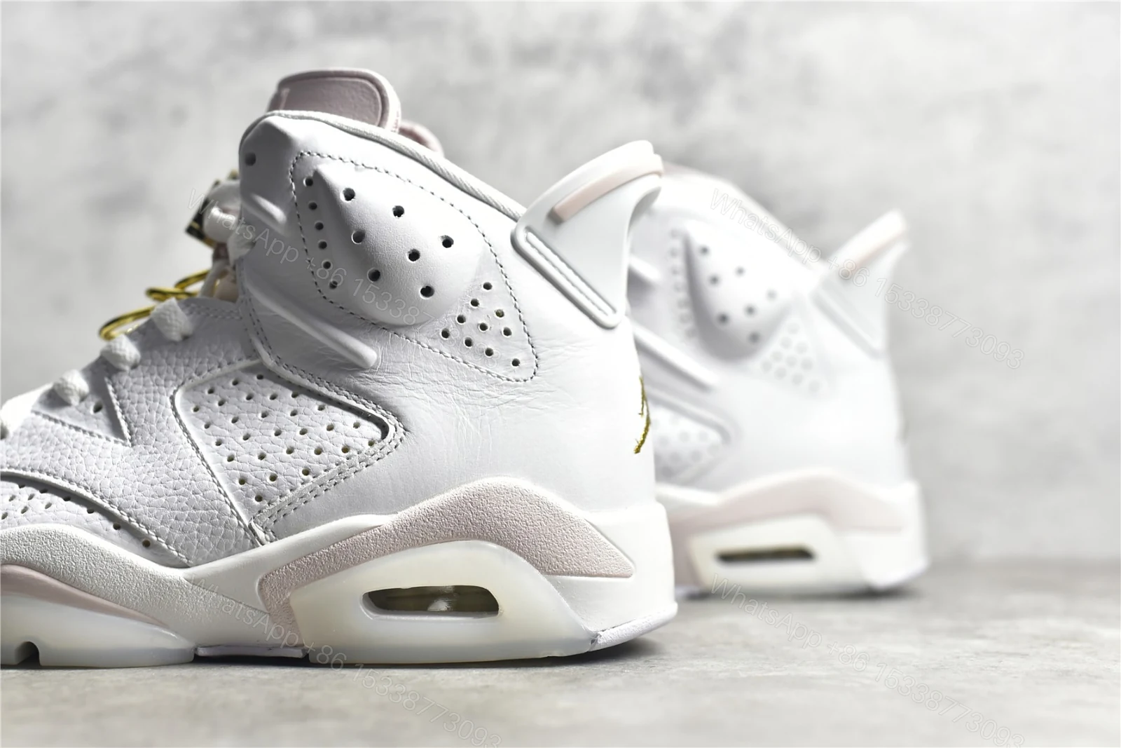 View 3 of Air Jordan 6 Gold Hoops Replica