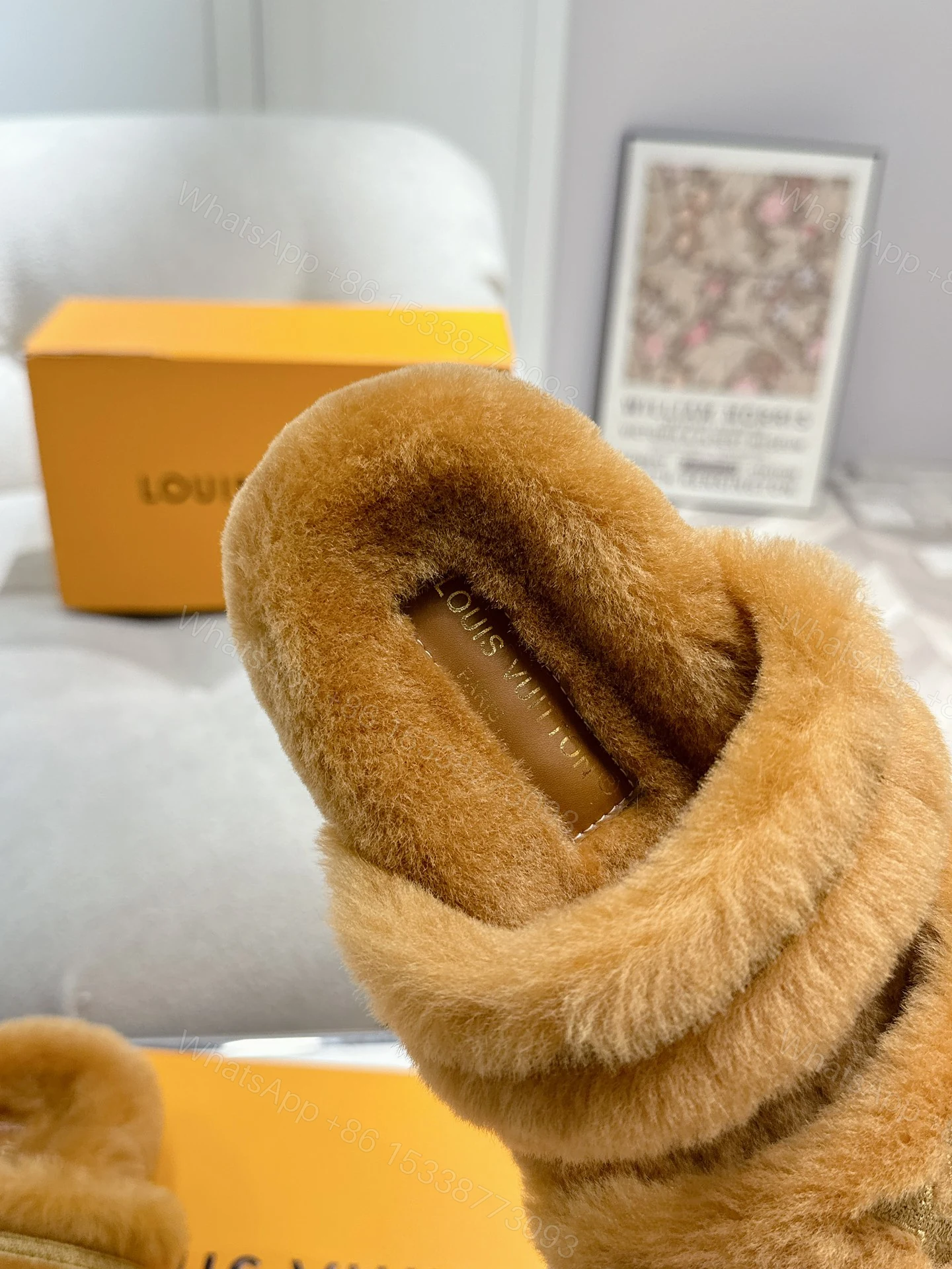View 5 of LOUIS VUITTON LV SUNSET FLAT COMFORT MULE SHEARLING BROWN