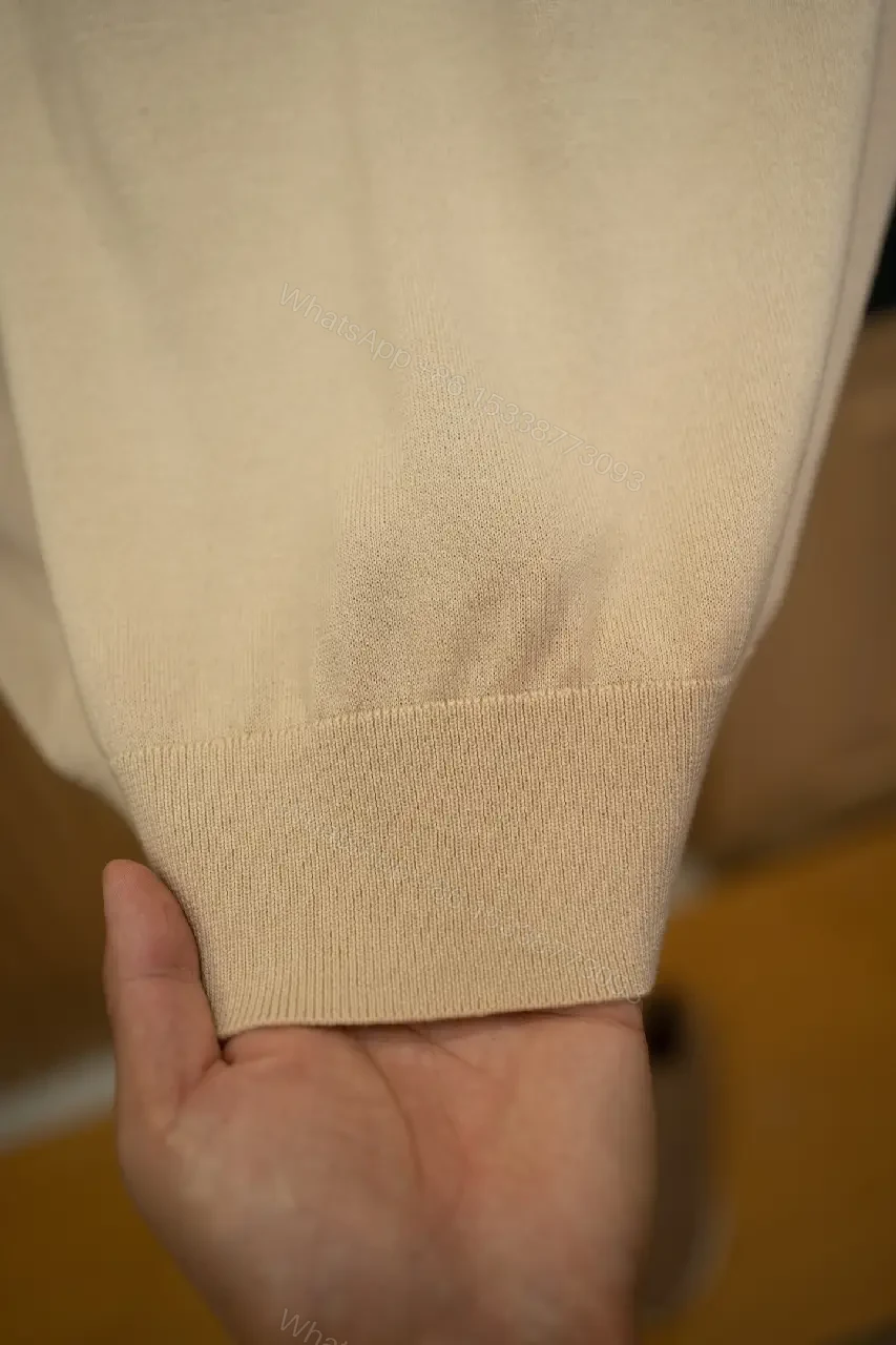 View 9 of Off-White Knit Short-Sleeve Crew Neck Sweater, Smooth Texture