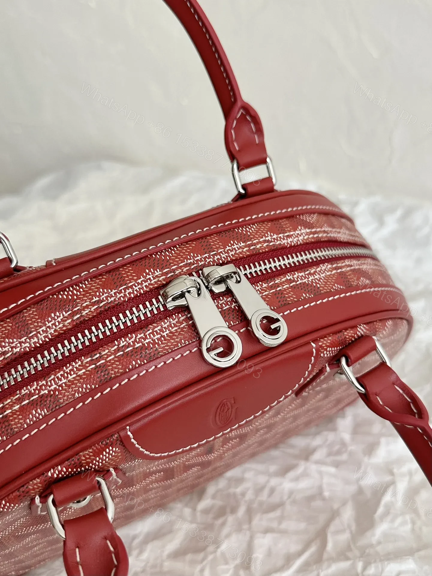 View 3 of Goyard Saint Jeanne Bag Coated Canvas PM Red 9496843