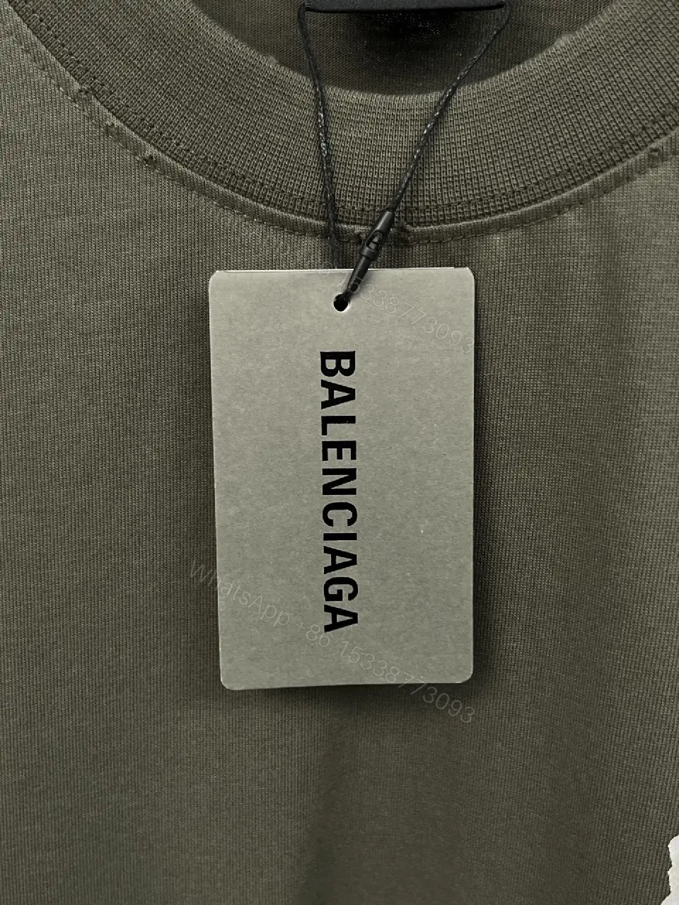 View 9 of Olive Cotton Patch Tee: Relaxed, Street-Ready Comfort