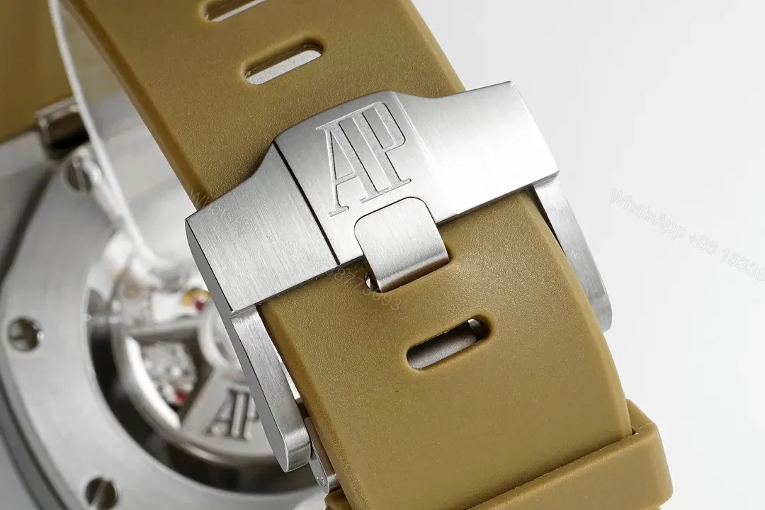 View 6 of 8F Factory Audemars Piguet Royal Oak Offshore 26420 Desert Yellow Smoked Dial Watch with Beige Strap