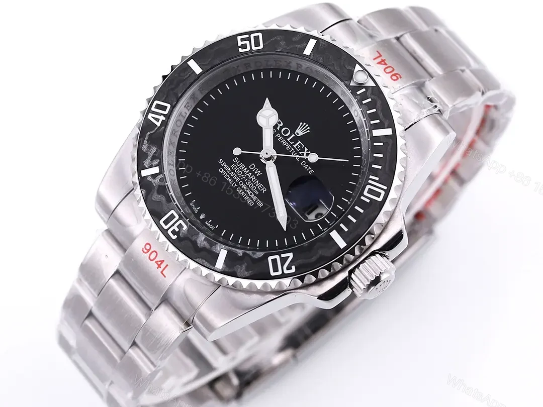 View 3 of Clean Factory – **Brand:** Rolex – **Color:** Black – **Style:** Submariner **Title:** Rolex Black Submariner Parakeet Watch