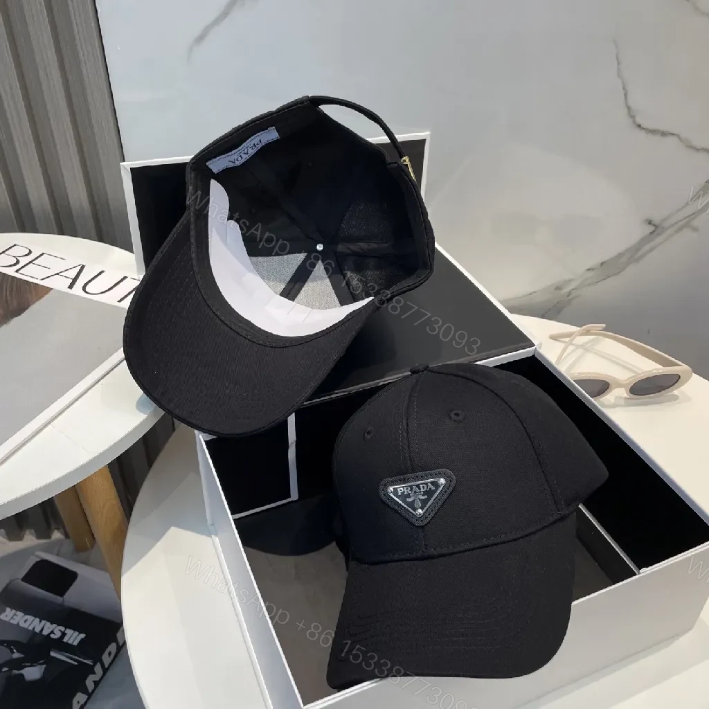 View 3 of Black Cotton Cap with Subtle Triangle Patch Capes?
