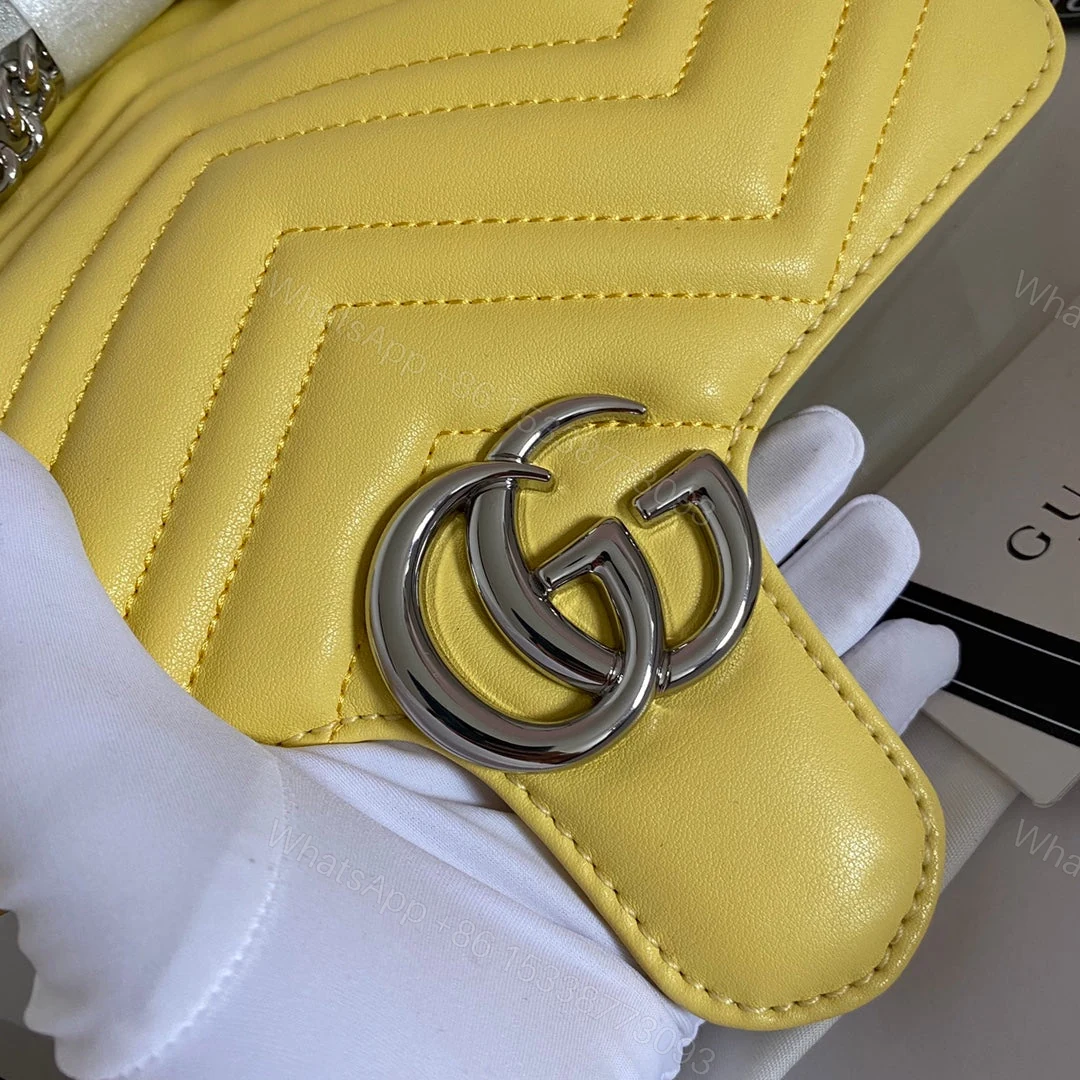 View 6 of Gucci Marmont Small Pastel Yellow