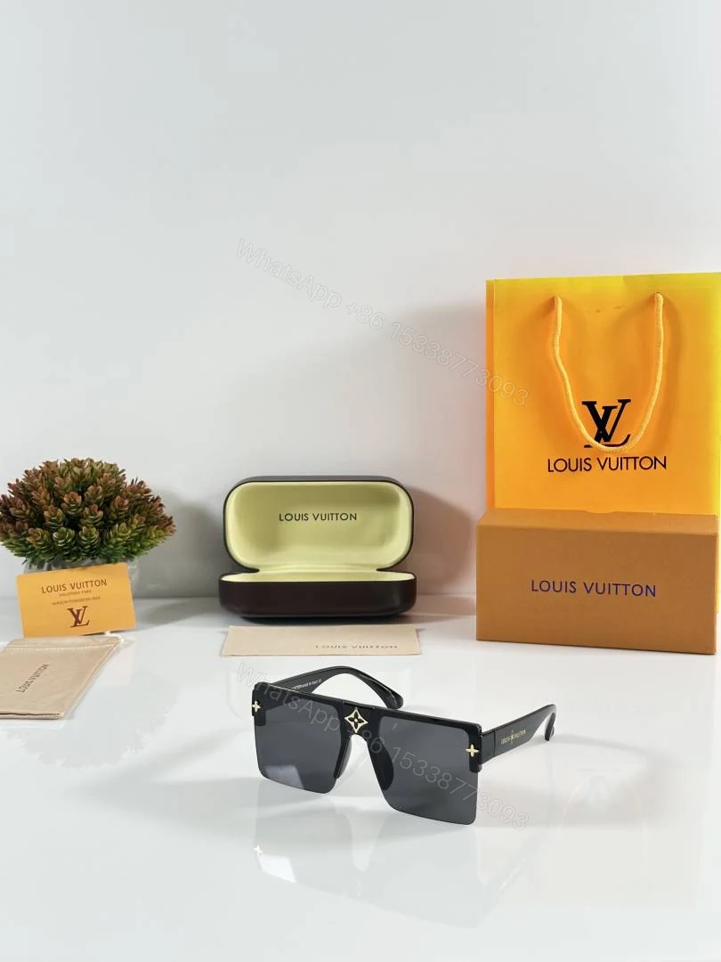 First Copy Louis Vuitton Black Square Aviator Frame Men’s Sunglasses — view 1