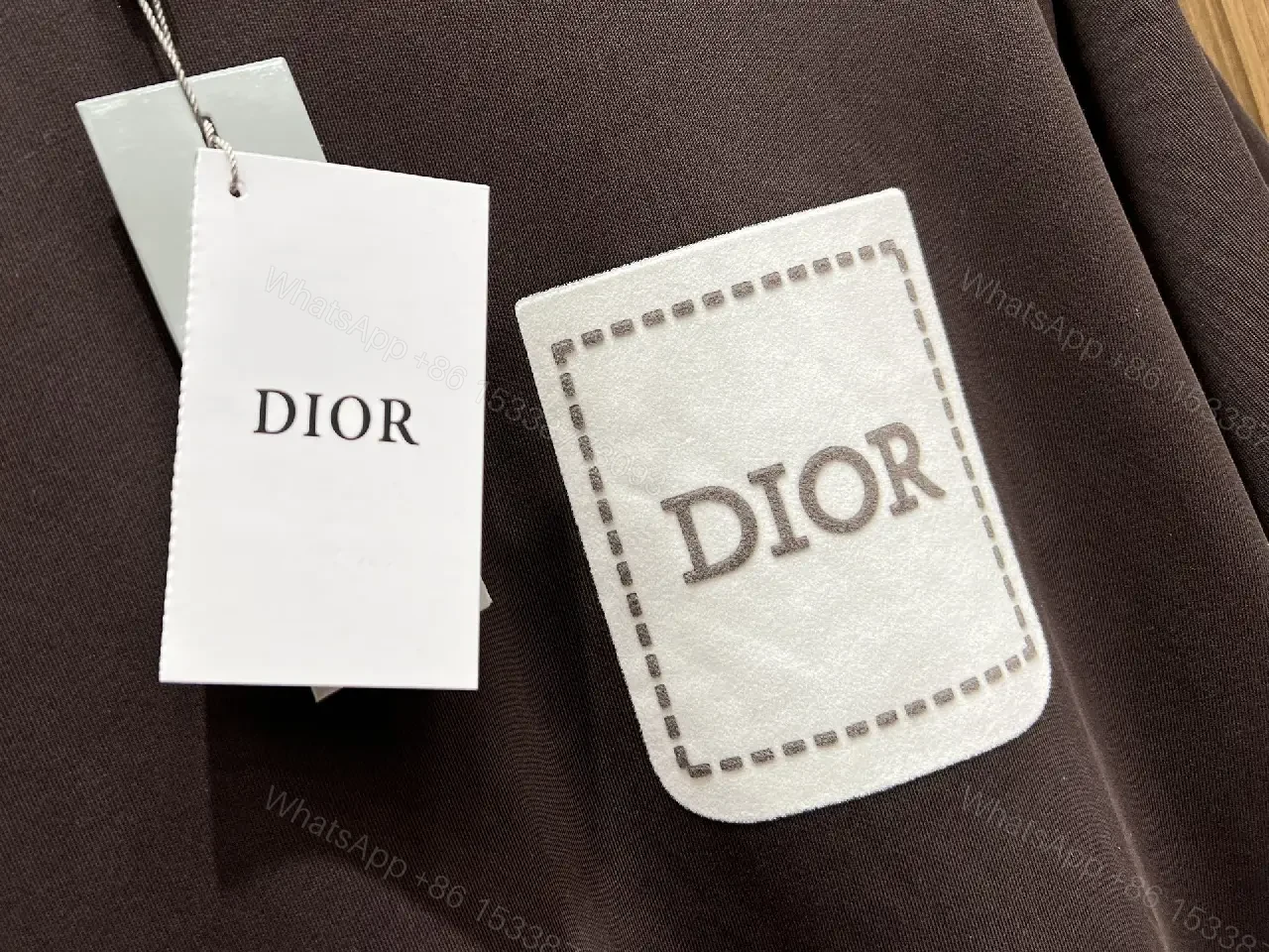 View 11 of Minimalist White Tee with Dior Pocket: Subtle Luxury T-Shirt