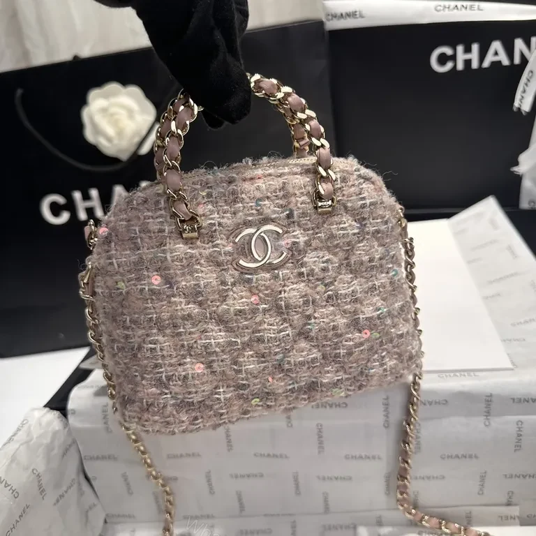 View 9 of Chanel BouclÃ© Mini Handbag with Chain Handle - Luxe Everyday