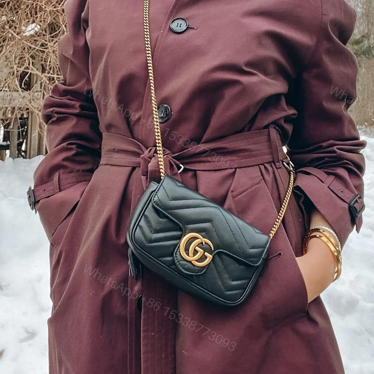 View 8 of Gucci GG Mini Marmont Shoulder Bag First Copy | AAA+ Replica Designer Bag