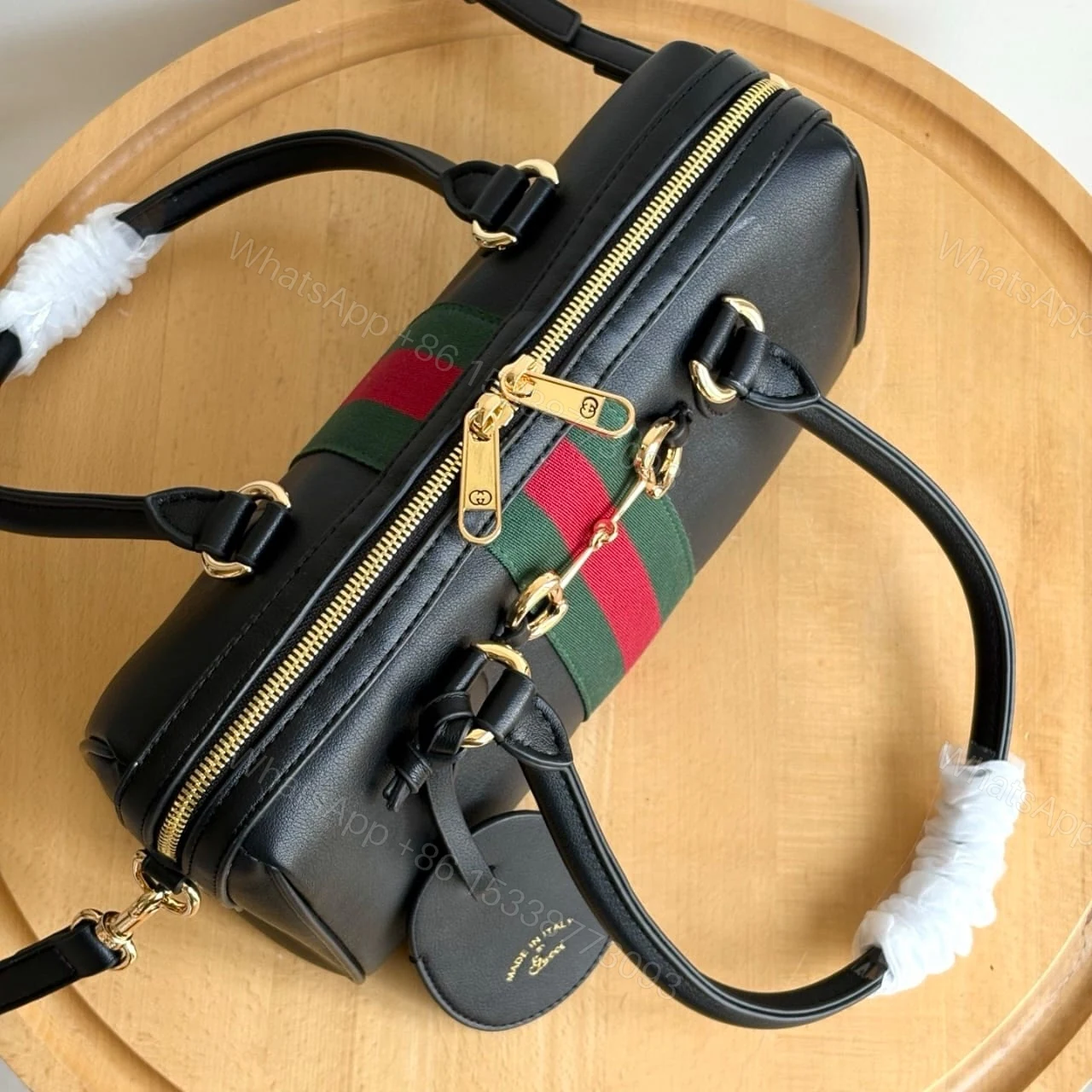 View 4 of Gucci Borsetto Medium Boston Bag Black Leather 28cm