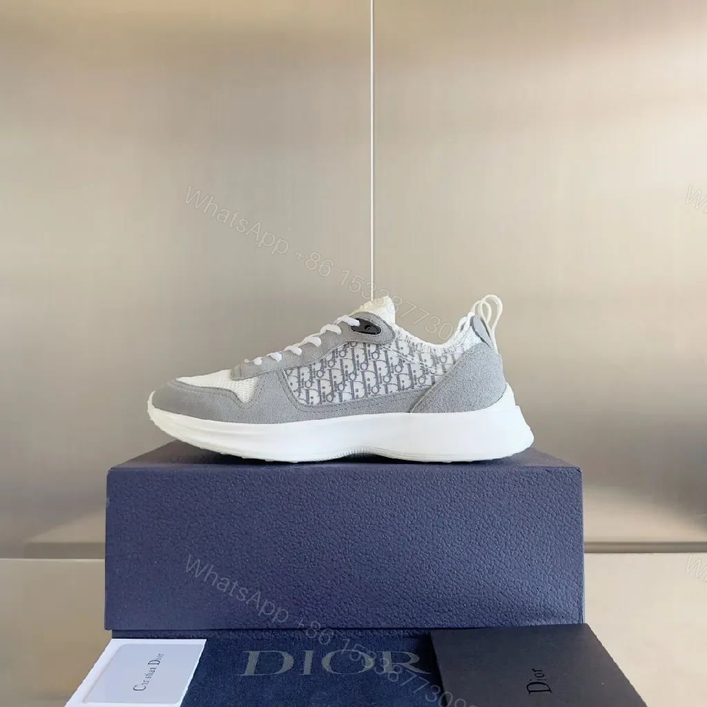 View 4 of Soft-Edge Mesh Runner with Monogram Signature Sneakers