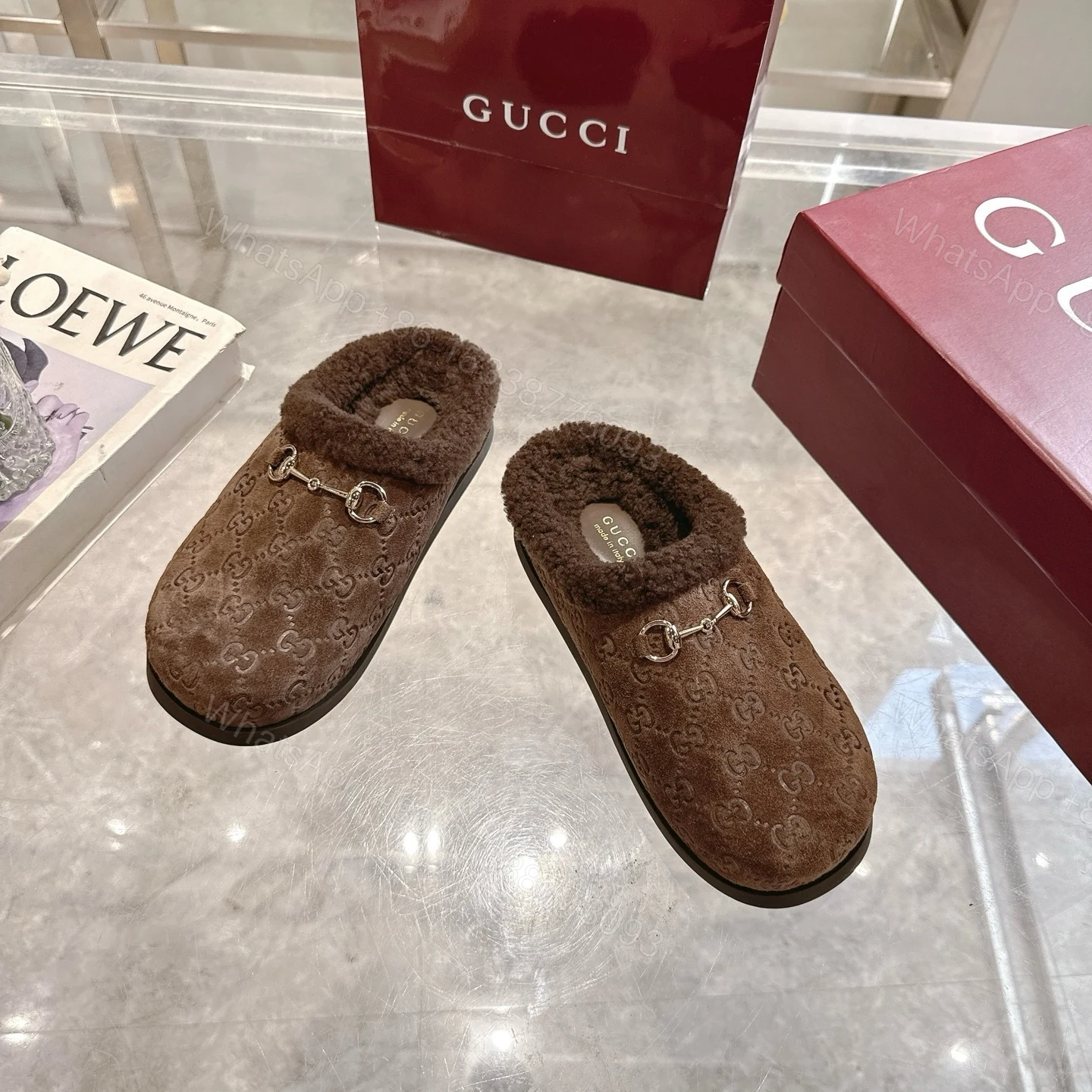 View 3 of Gucci Women Mule With Horsebit Dark Brown