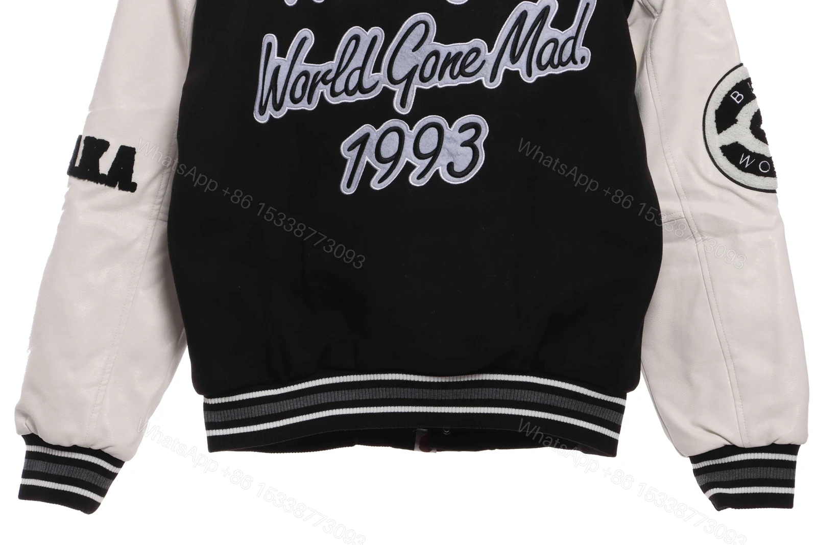 View 6 of Bape Embroidered Baseball Jacket Black