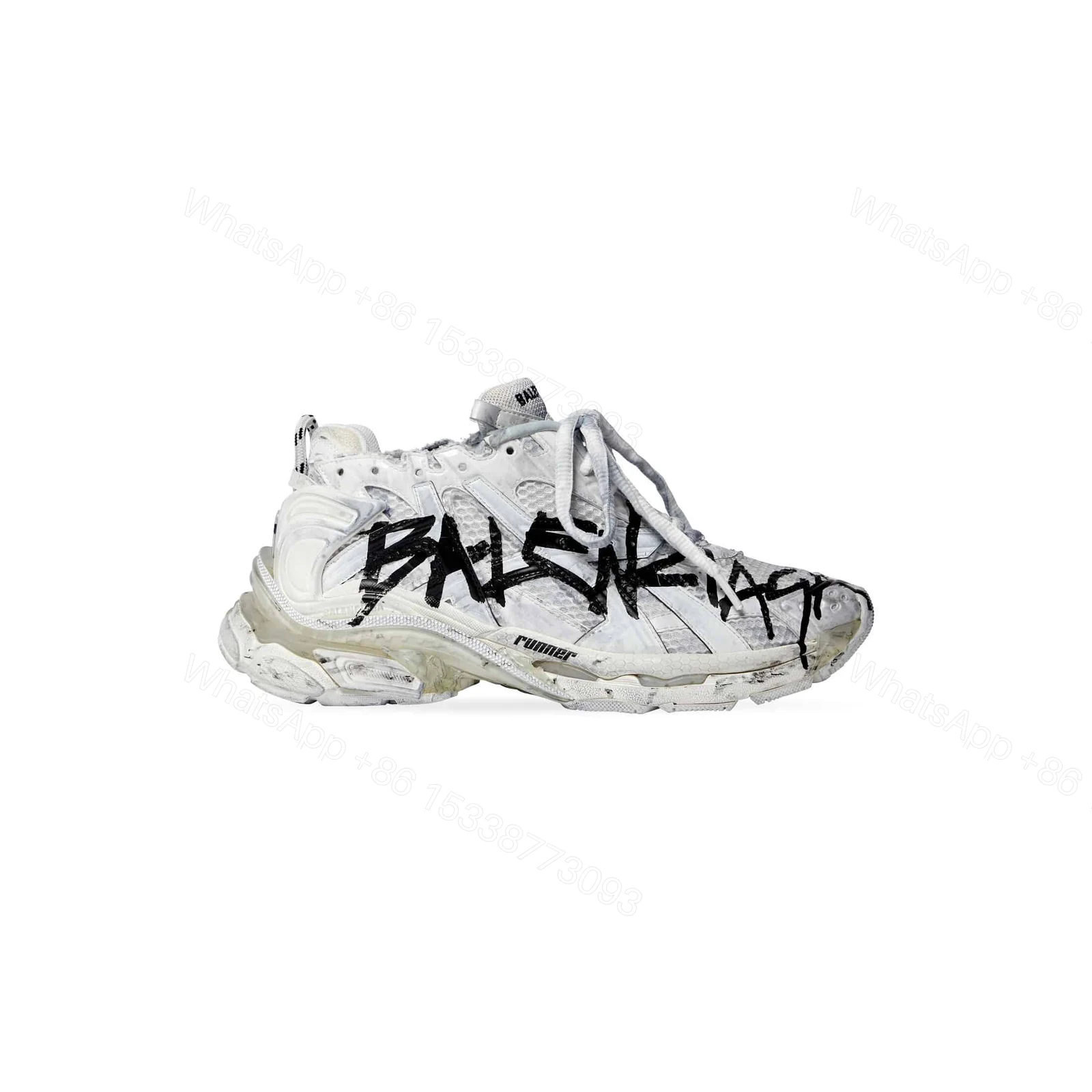 BALENCIAGA MEN’S RUNNER GRAFFITI TRAINERS – BB218 — view 1