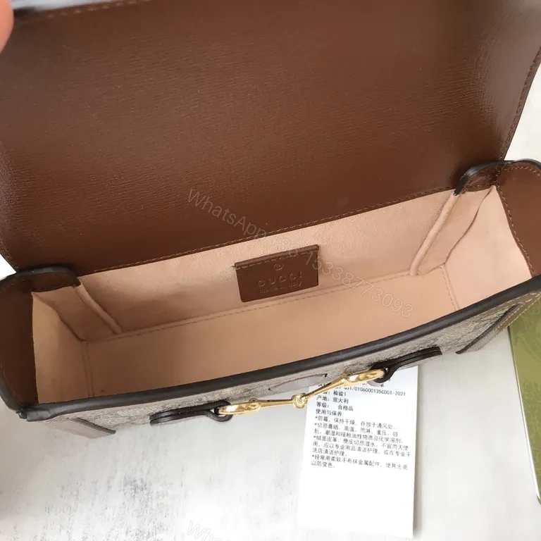 View 6 of Compact Monogram Crossbody: GG Supreme Canvas, Leather Trim