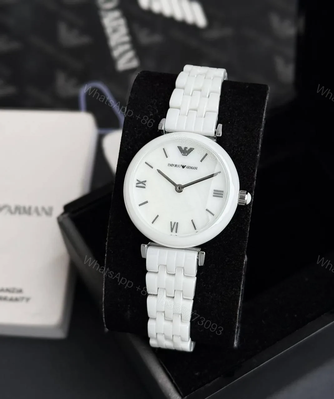 View 3 of Emporio Armani white ceramic