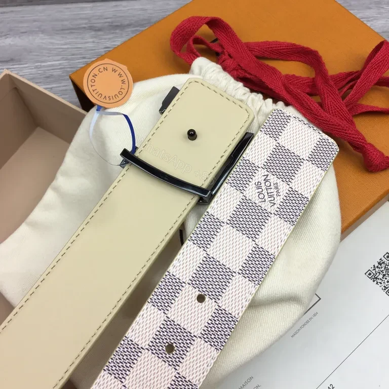View 2 of Louis Vuitton Damier Belt: Signature Checker, Matte Buckle, Luxury Comfort