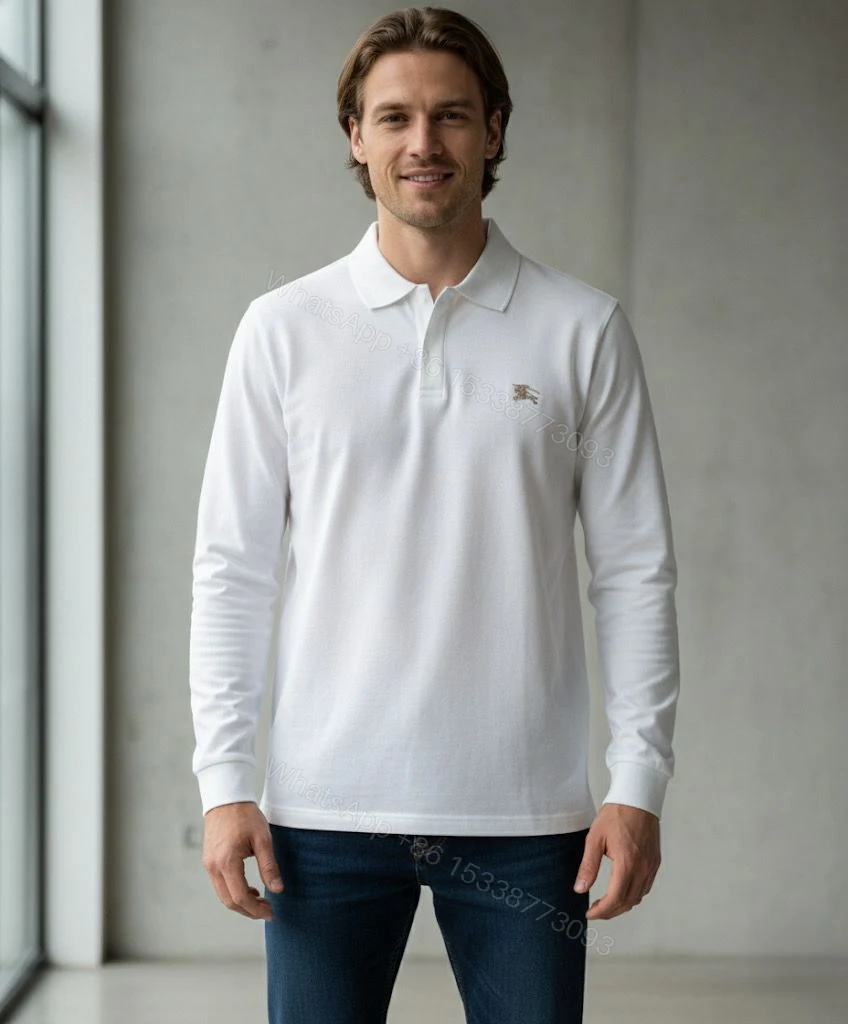 View 4 of FIRST COPY BURBERRY FULL SLEEVES POLO TEES