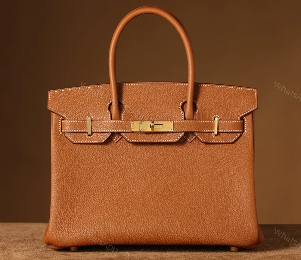 View 5 of 獨家純手工縫製高仿HermesBirkin30系列金棕金扣