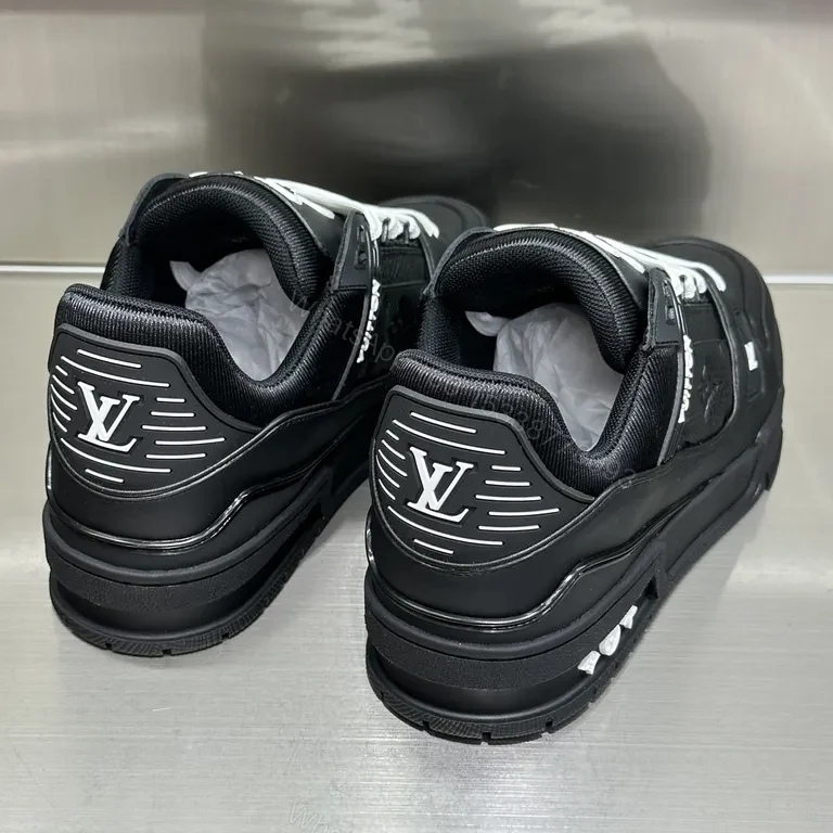 View 2 of Bold Leather Sneaker: Monogram-Texture City Style Shoes
