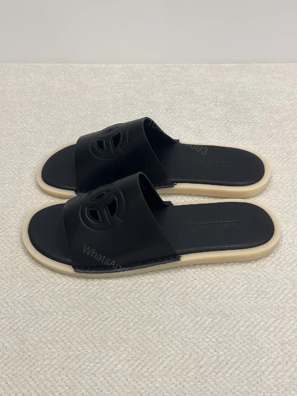 View 7 of Lux Black Slip-Ons: Minimalist Comfort Slides