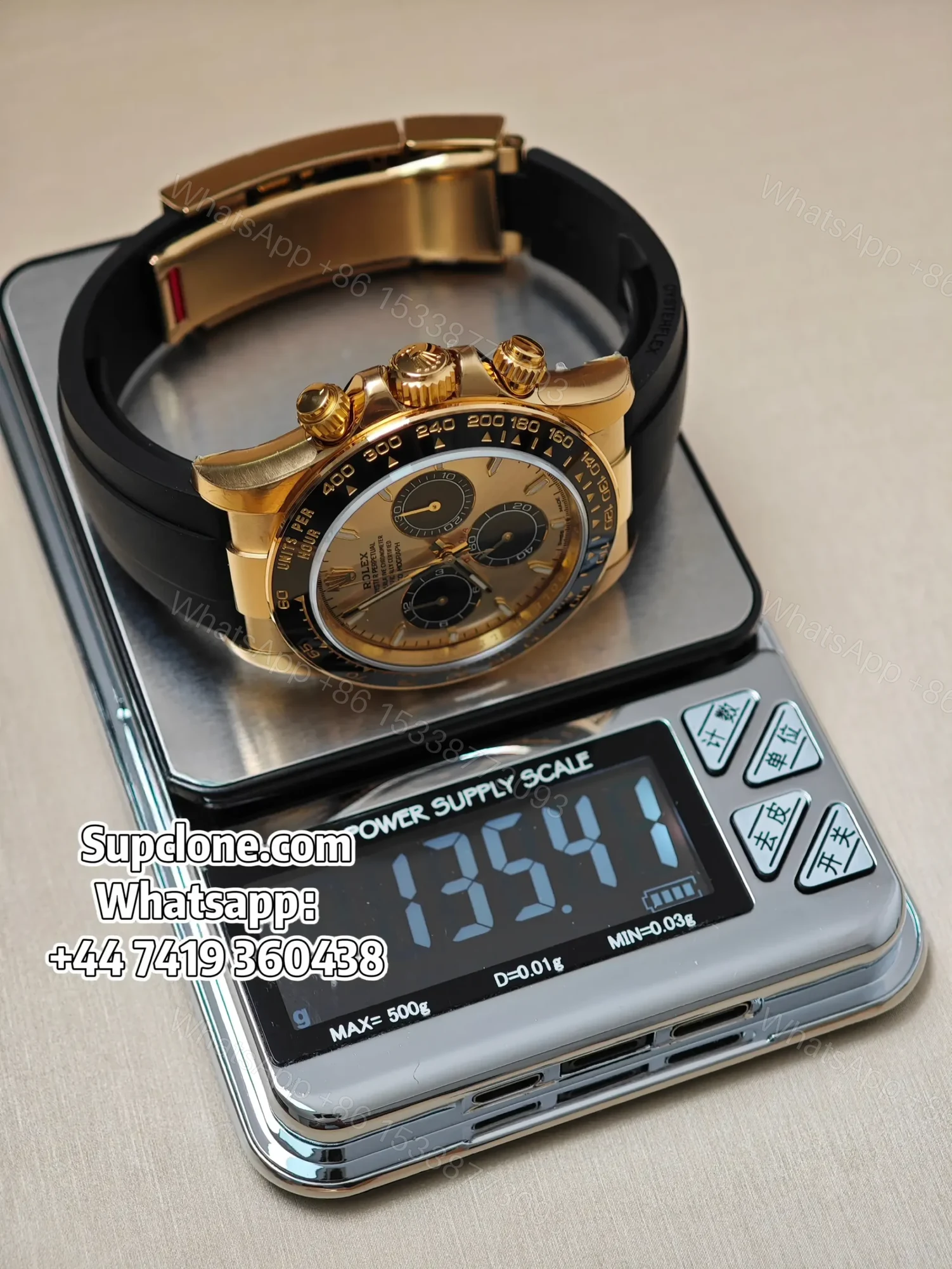 View 17 of Rolex Daytona Super Clone M126518LN-0012 Gold dial 4131 Movement