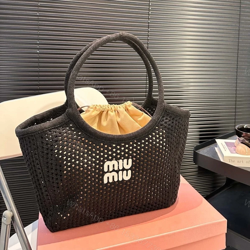 View 2 of MIUMIU IVY MESH BAG IN BLACK 27CM 5BG281 2F8E F0N12 V OOO