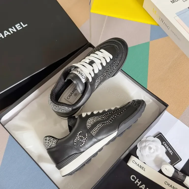 View 4 of Black Leather + Chanel-Inspired + Streetwear + Comfort-Driven Detailing + Sneakers