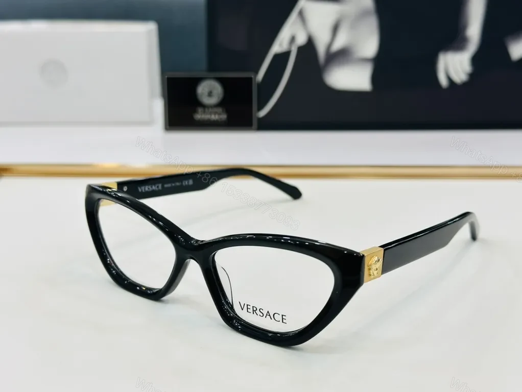 Chic Versace Cat-Eye Frames: Luxe Gold Accent Eyewear — view 1