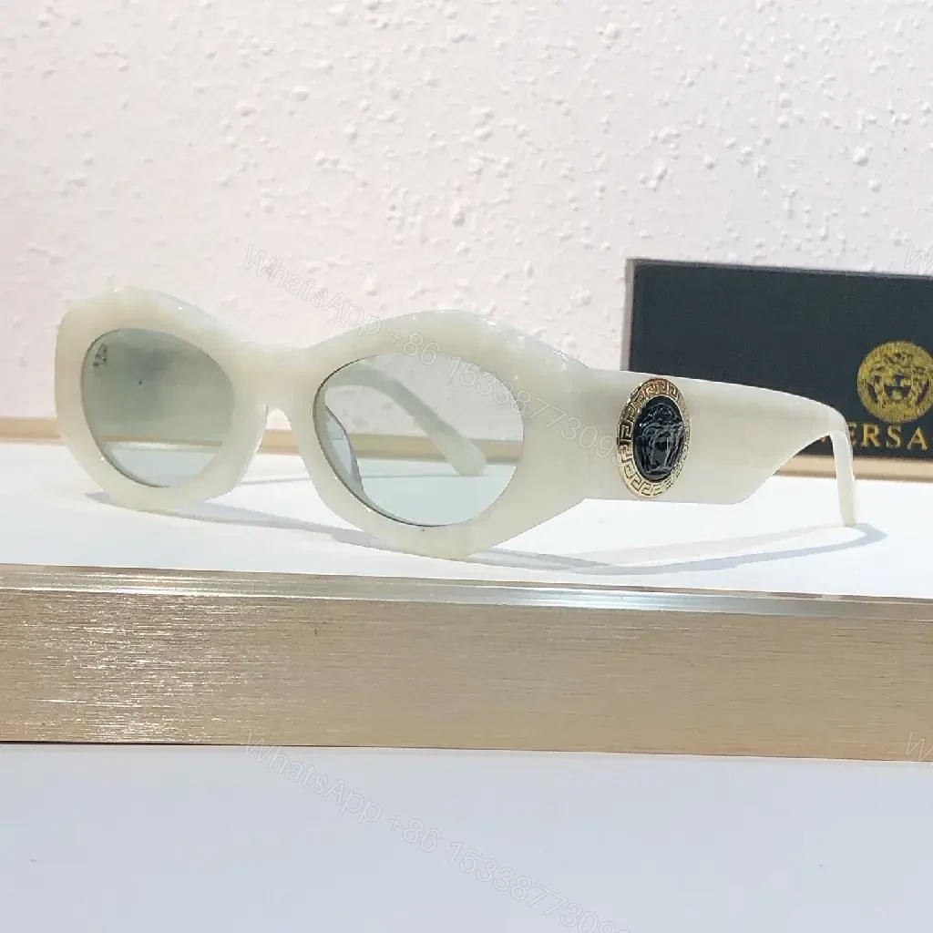View 9 of Bold Acetate Sunglasses: Oval, Gold Hardware, Gradient Lenses