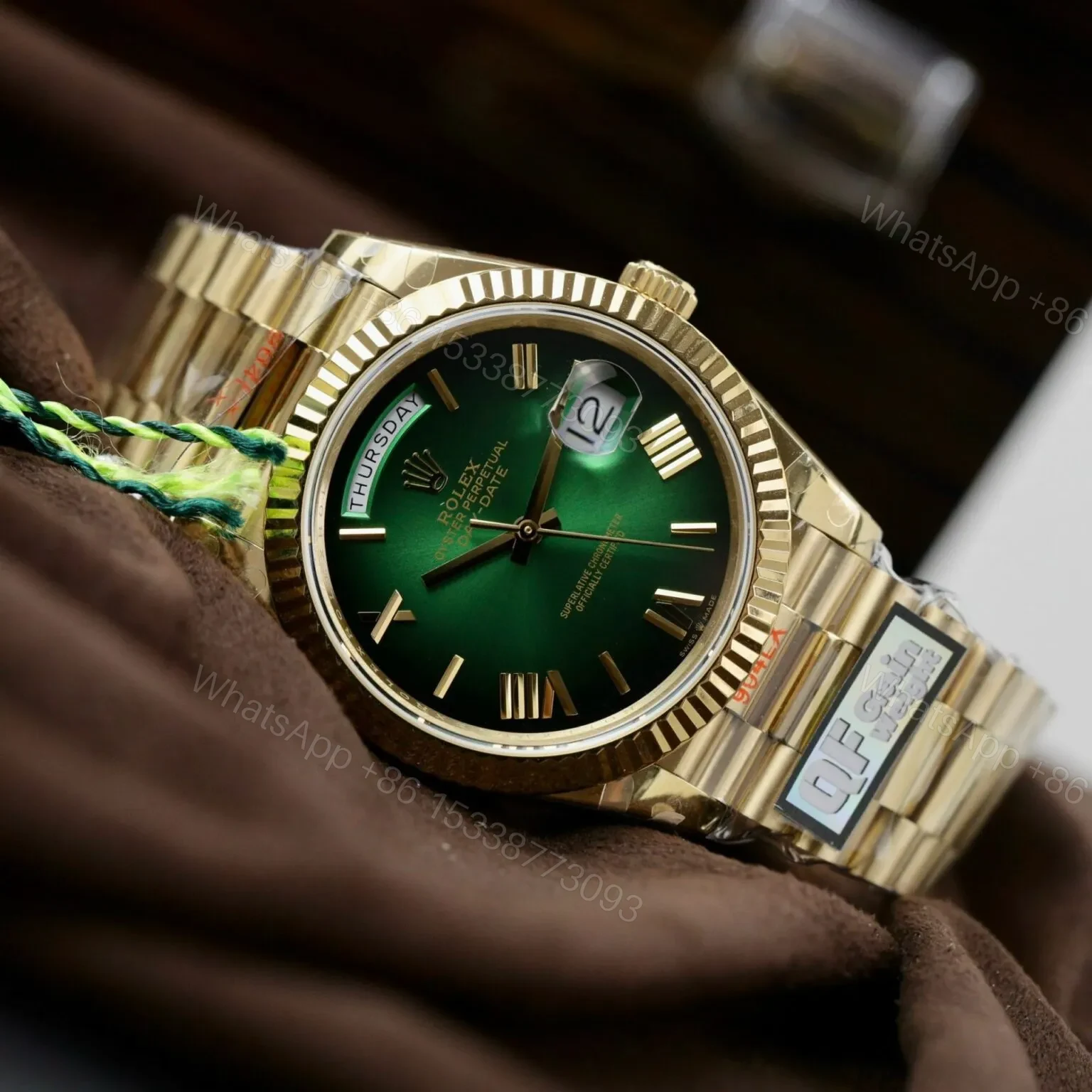 View 4 of Superclone Rolex Day-Date Green Ombré Dial 128238-0118 36 mm