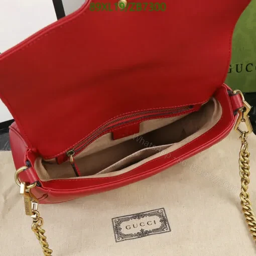 View 8 of Red Gucci Knockoff Leather Shoulder bag LMT982