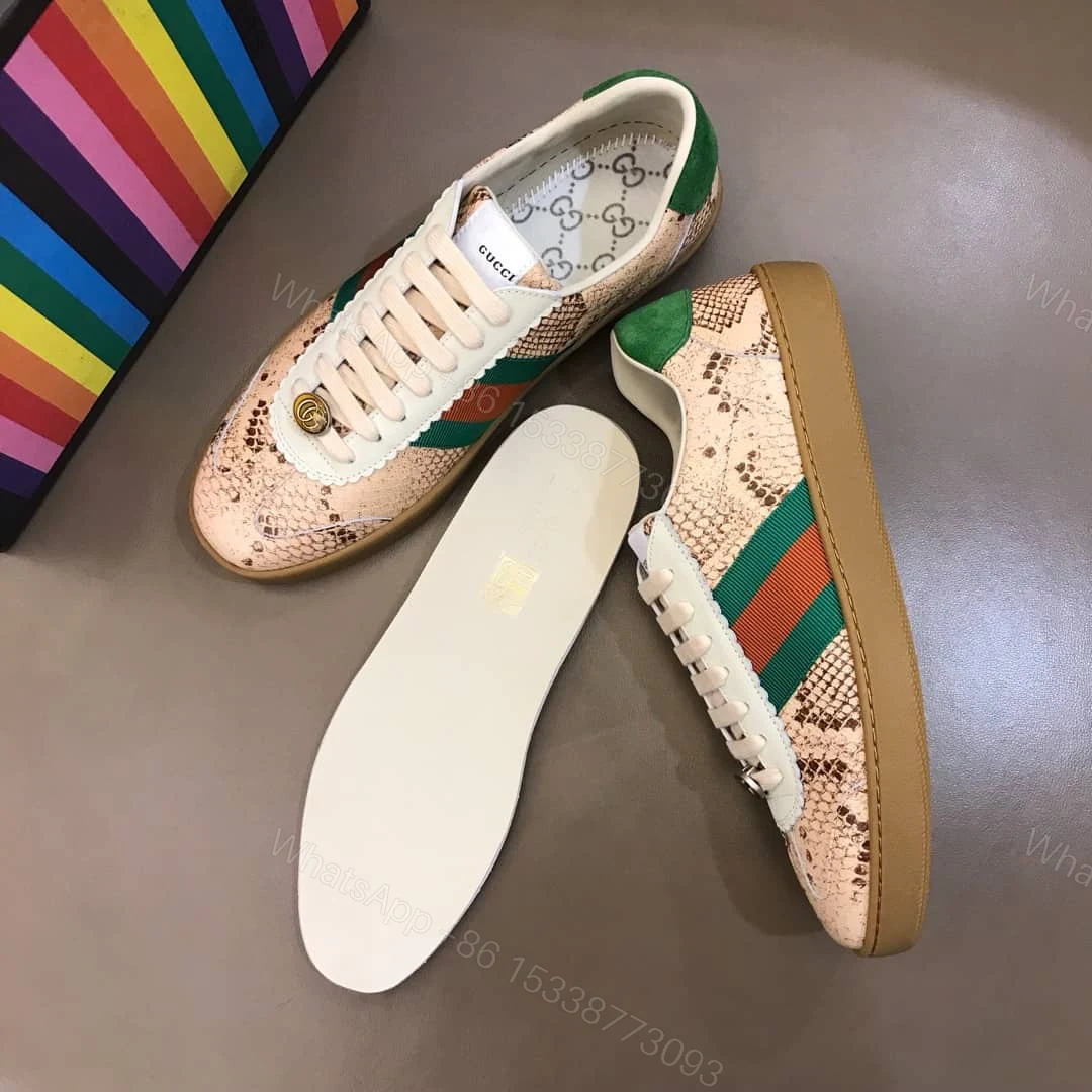 View 3 of GUCCI MEN’S NATURAL G74 PYTHON TRAINER WITH WEB – GC35