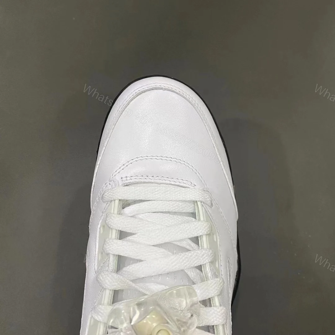 View 6 of Air Jordan 5 Retro White and Black Replica