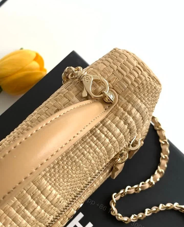 View 5 of Chanel Replica Braided Raffia Vanity Case 4385