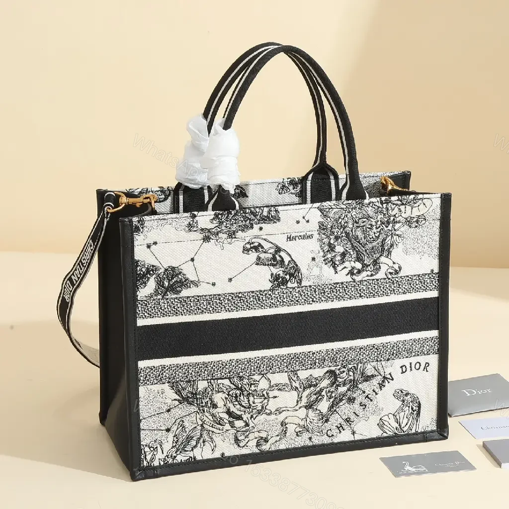 View 10 of Bold Red Graphic Tote with Iconic Print, Everyday Luxury Tote