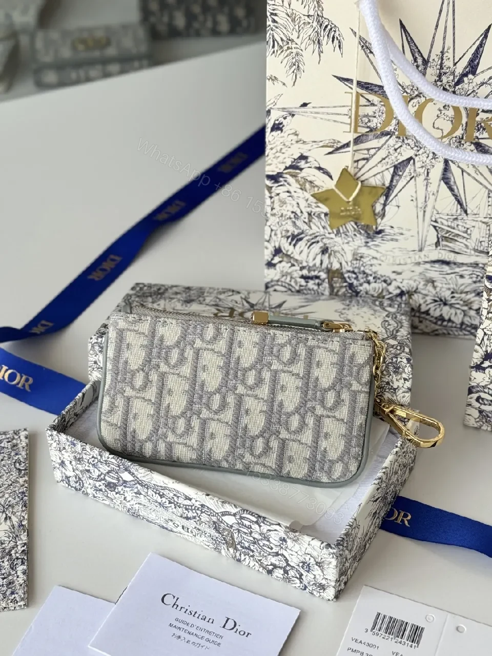 View 3 of Chic Monogram Wallet Set with Travel Pouch