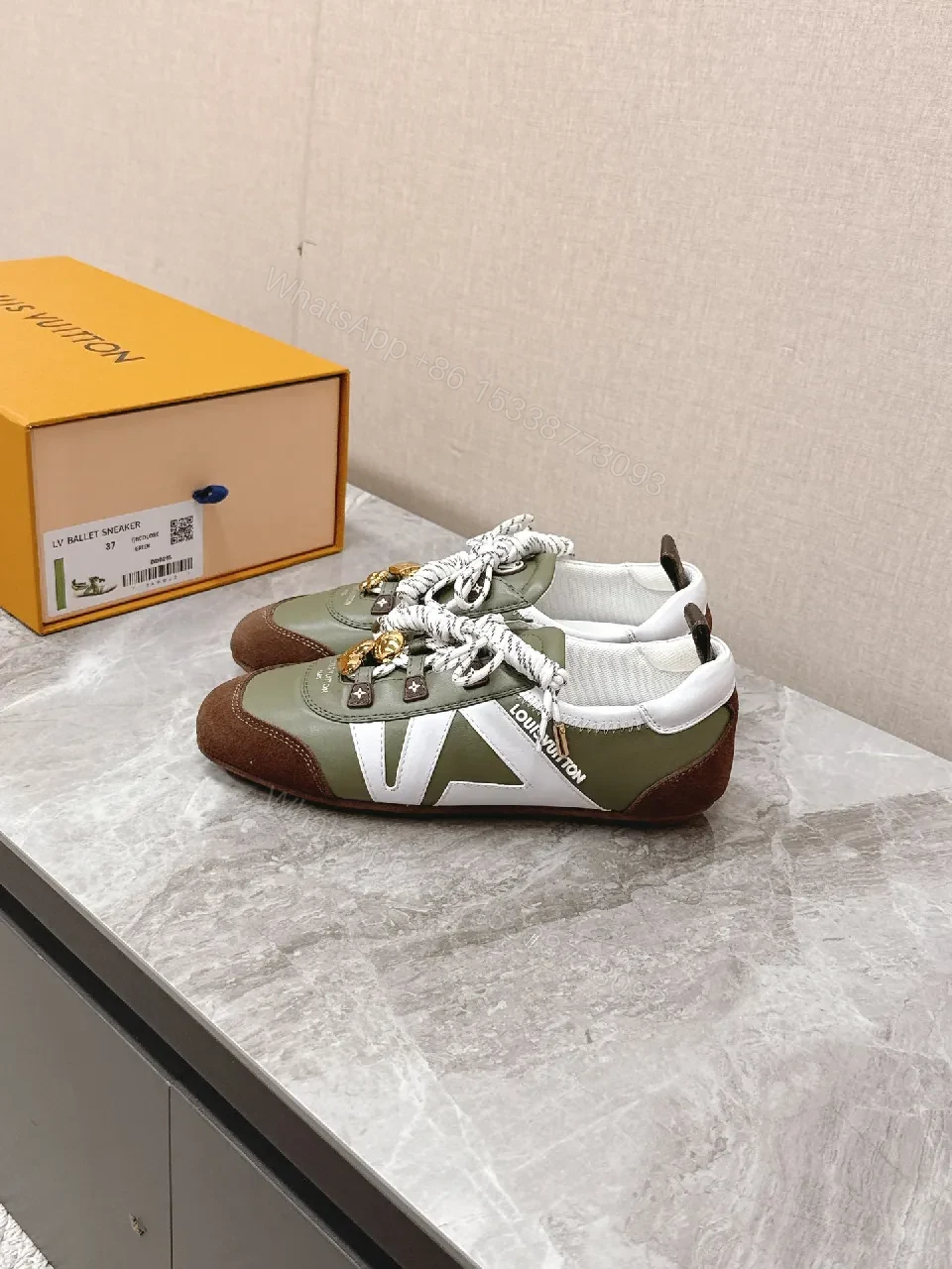 View 6 of Lux Olive Leather & Suede Sneaker: City Luxe Comfort